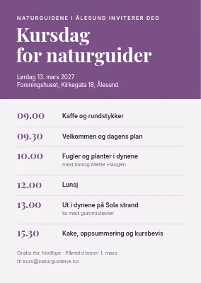 Kursdag i Thisted — invitasjon med program