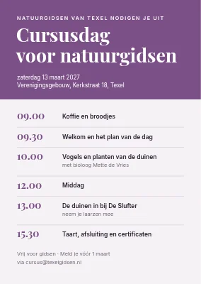 Cursusdag in Thisted — uitnodiging met programma
