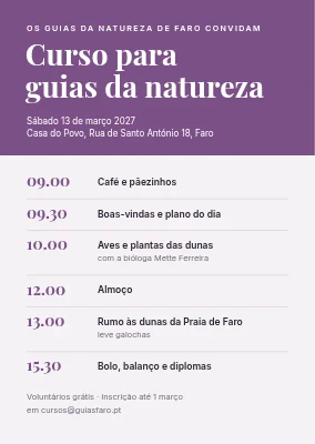 Dia de curso em Thisted — convite com programa