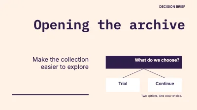 Opening the archive