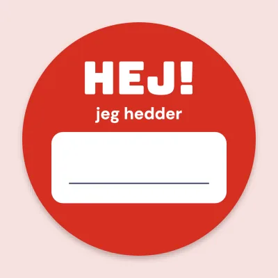 Navneskilt: Hej, jeg hedder