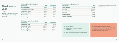 Side 10–11 af Informationsbrochure for tandklinik – 16 sider