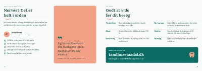 Side 14–15 af Informationsbrochure for tandklinik – 16 sider