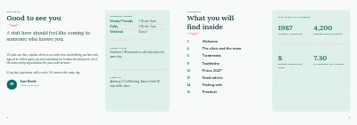 Pages 2–3 of Information brochure for a dental clinic – 16 pages