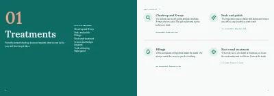Pages 6–7 of Information brochure for a dental clinic – 16 pages