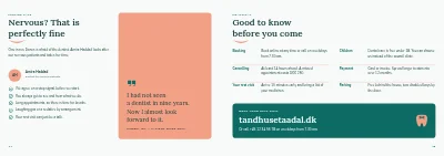 Pages 14–15 of Information brochure for a dental clinic – 16 pages