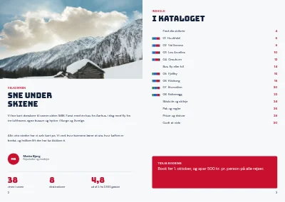 Side 2–3 af Katalog for skirejser – 32 sider