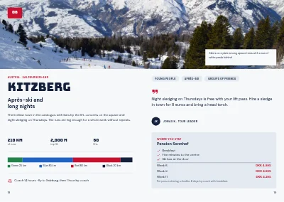 Pages 18–19 of Catalogue for ski holidays – 32 pages