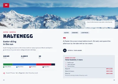 Pages 22–23 of Catalogue for ski holidays – 32 pages