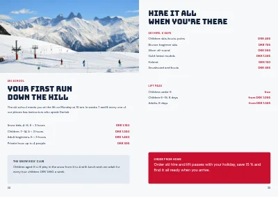 Pages 24–25 of Catalogue for ski holidays – 32 pages