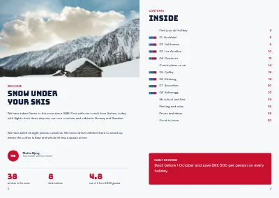 Pages 2–3 of Catalogue for ski holidays – 32 pages