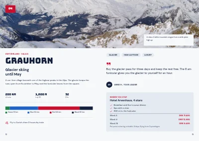 Pages 12–13 of Catalogue for ski holidays – 32 pages