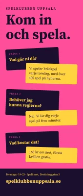 Roll-up för klubbmonter — sällskapsspelsklubb