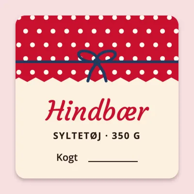 Syltetøj med prikket stofhætte