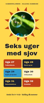 Roll-up til sommerferieaktiviteter — seks uger med sjov