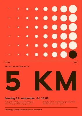 5 km-løb i Valby — rasterskala