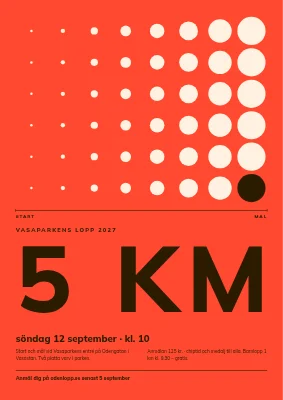 5 km-lopp i Valby — distansskala med halvtonsraster