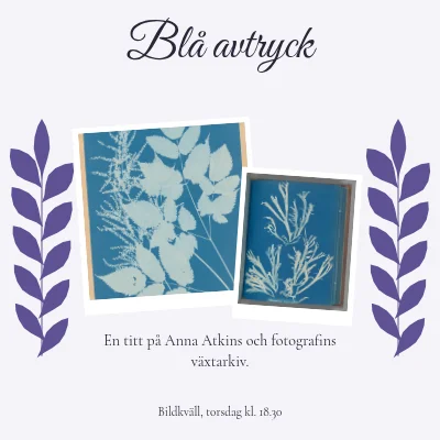 Blå intryck · botaniskt brev