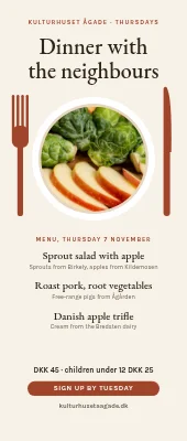 Community dinner roll-up — dinner with the neighbours