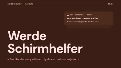 Freiwilligengewinnung — Bildschirm-Helfer