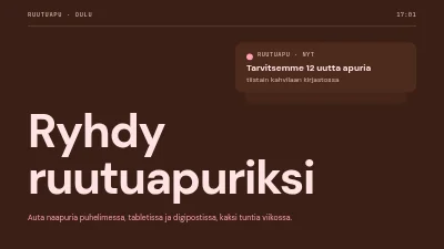 Sivu 1 – Vapaaehtoisten rekrytointi — seulonta-avustajat