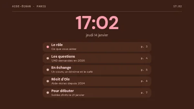 Page 2 de Recrutement de bénévoles — aides pour les projections