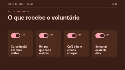 Página 5 de Recrutamento de voluntários — ajudantes de ecrã