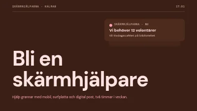 Volontärrekrytering — skärmhjälpare