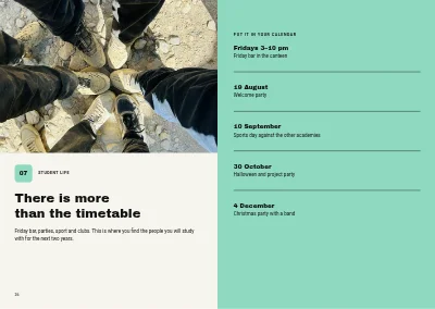 Pages 26–27 of Welcome guide for a business academy – 48 pages