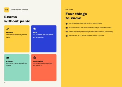 Pages 34–35 of Welcome guide for a business academy – 48 pages