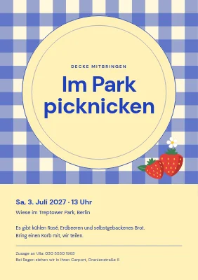 Picknick im Park — Vichy-Karo-Decke