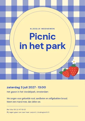 Picknick in het park — geruite deken