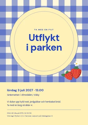 Picknick i parken — rutig pläd