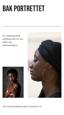 Bak portrettet · motebroadsheet