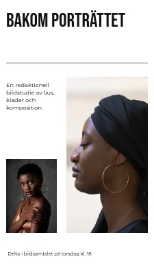Bakom porträttet · modetidning i broadsheet