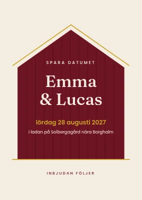 Spara datumet — bröllop i den röda ladan