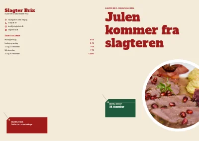 Omslag af Julekatalog med bestilling for slagter – 12 sider