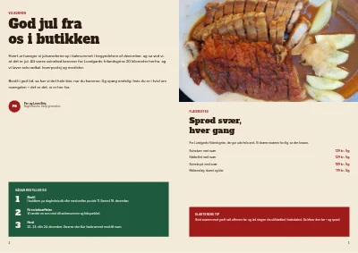 Side 2–3 af Julekatalog med bestilling for slagter – 12 sider