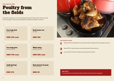 Pages 4–5 of Christmas order catalogue for a butcher – 12 pages