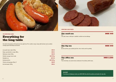 Pages 6–7 of Christmas order catalogue for a butcher – 12 pages