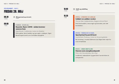 Side 20–21 af Konferenceprogram for branchekonference – 48 sider