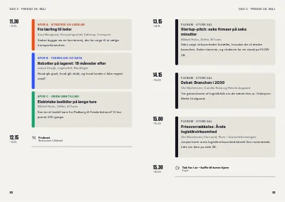 Side 22–23 af Konferenceprogram for branchekonference – 48 sider