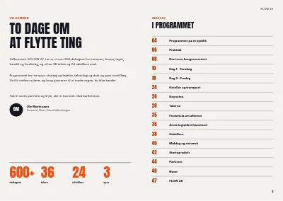 Side 2–3 af Konferenceprogram for branchekonference – 48 sider