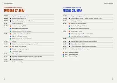 Side 4–5 af Konferenceprogram for branchekonference – 48 sider