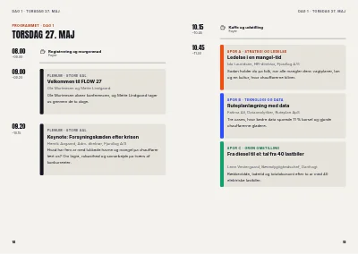 Side 12–13 af Konferenceprogram for branchekonference – 48 sider