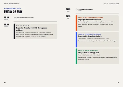 Pages 20–21 of Programme for an industry conference – 48 pages
