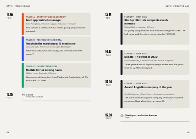 Pages 22–23 of Programme for an industry conference – 48 pages