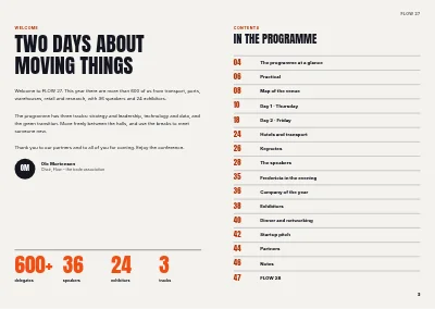 Pages 2–3 of Programme for an industry conference – 48 pages