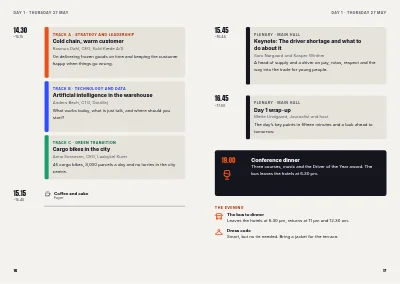 Pages 16–17 of Programme for an industry conference – 48 pages