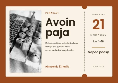 Avoin ateljee — keramiikkapajan lippu